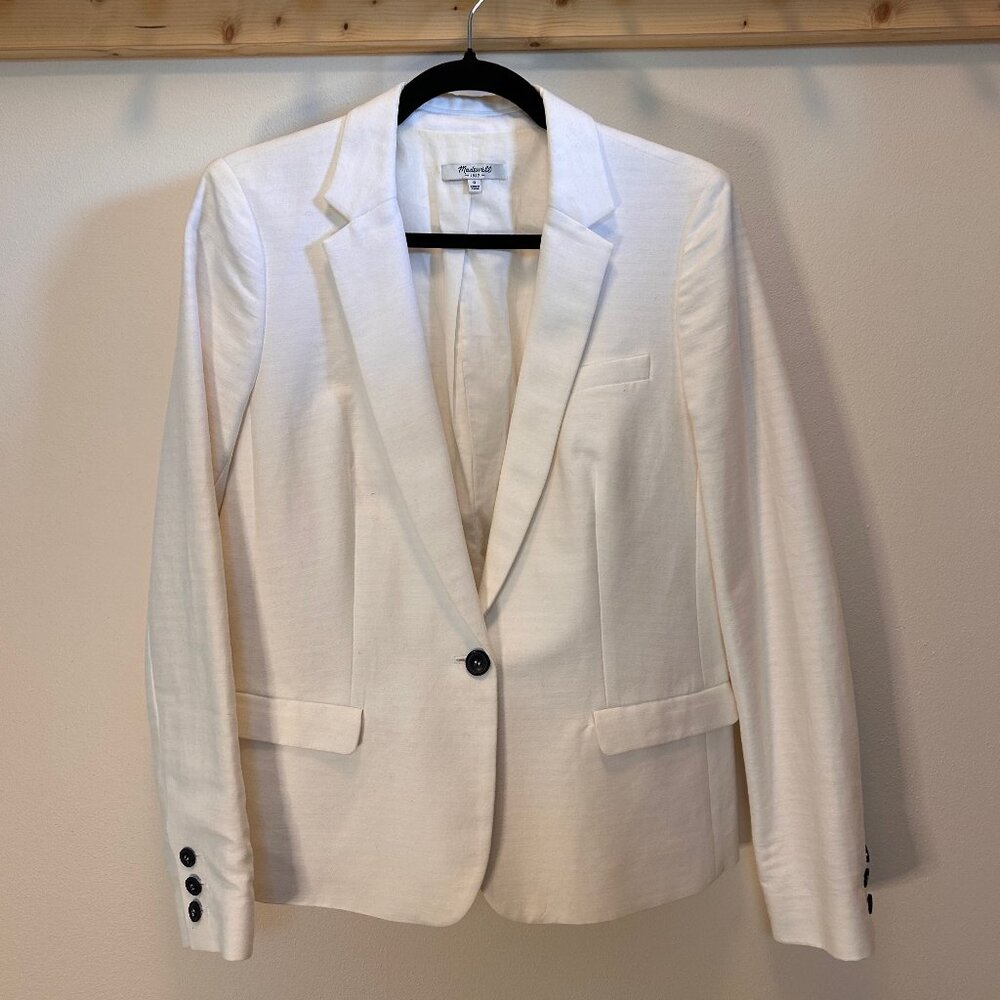 Madewell Cream linen blazer, size 6